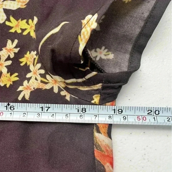 Some Days Lovin Botanic Floral Print Swing Dress Brown Sz S - Picture 13 of 14